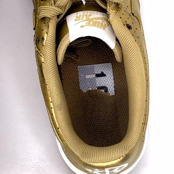 Nike Women’s Air Force 1 Gold/White Size 6.5 - Picture 10 of 11